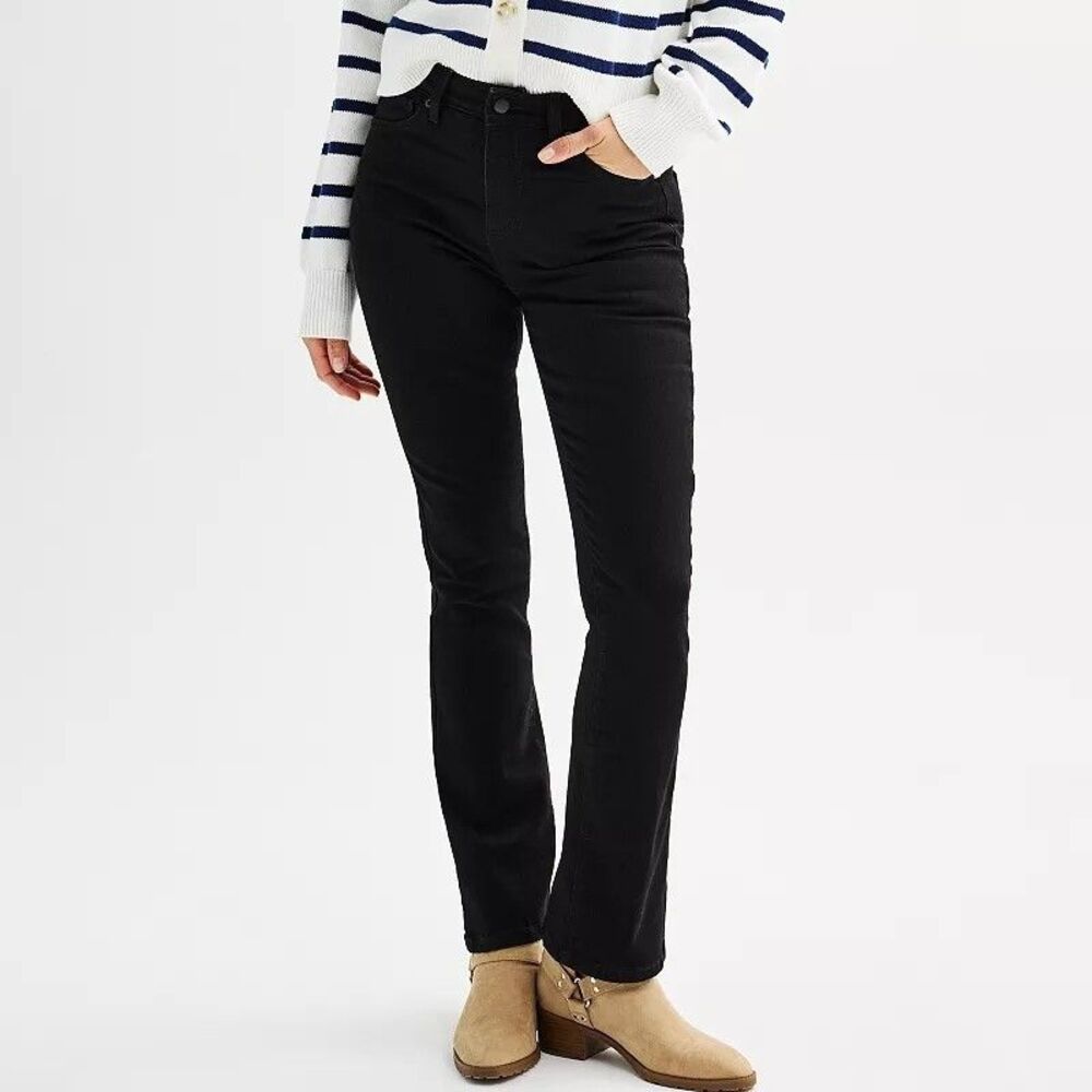 Sonoma Mid-Rise Bootcut Jeans Womens 6 Black Some Stretch NEW